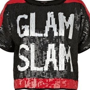 Glam Slam Sequins Crop Tee